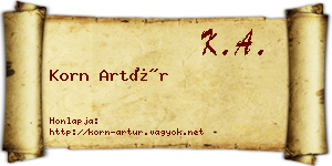 Korn Artúr névjegykártya